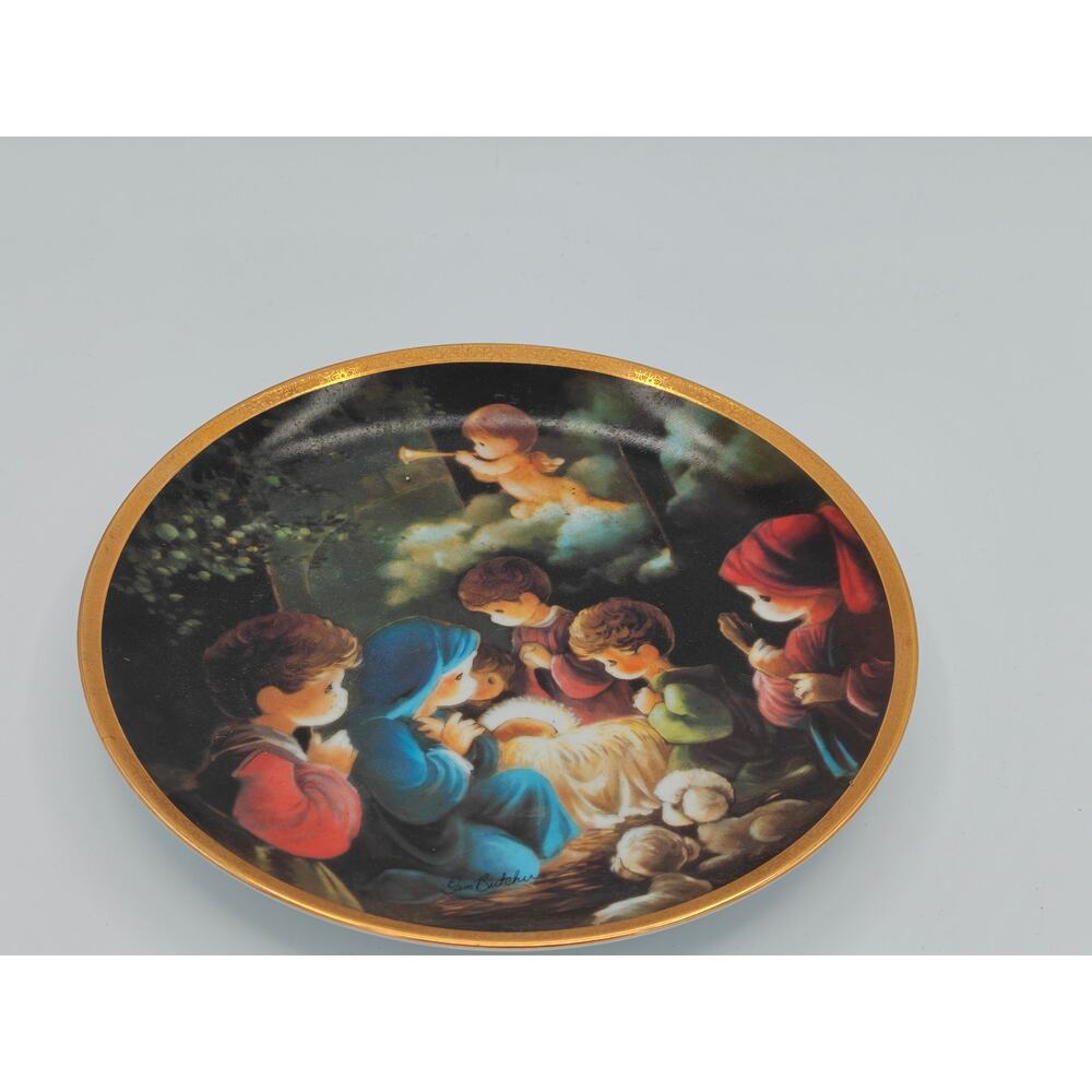 Precious Moments Come Let Us Adore Him 3815 1991 Bible Story Plate Hamilton
